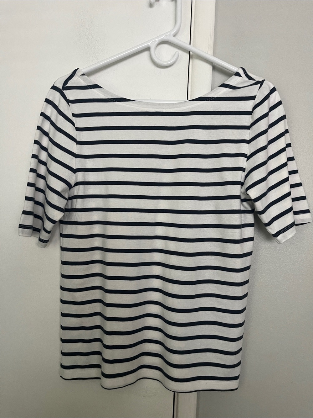 GAP Striped Ballerina Favorite Tee Short Sleeve Top - White & Navy